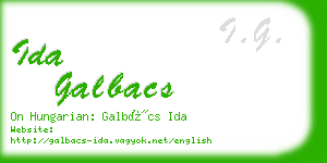 ida galbacs business card
